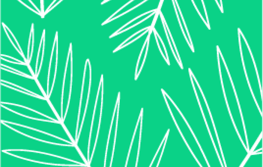 green background with white leaf outlines