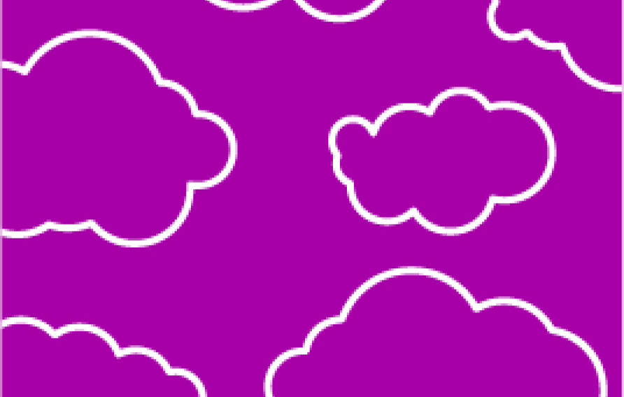 purple background with white cloud outlines