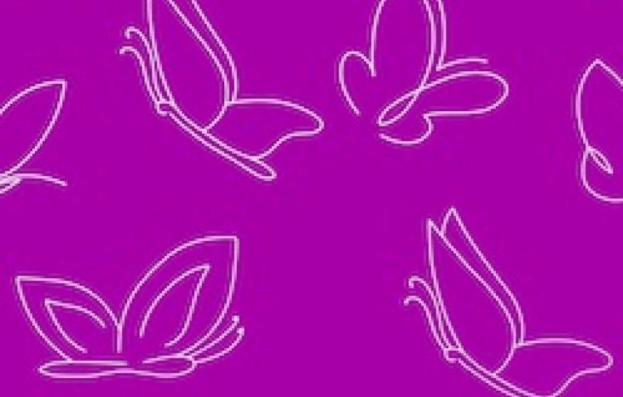 purple background with white butterfly outlines